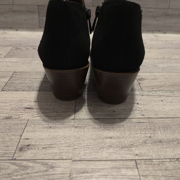 Franco Sarto Womens Size 6.5 M Black Suede Heeled Ankle Chelsea Boots Bootie - Picture 6 of 10